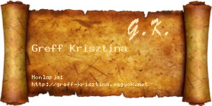 Greff Krisztina névjegykártya